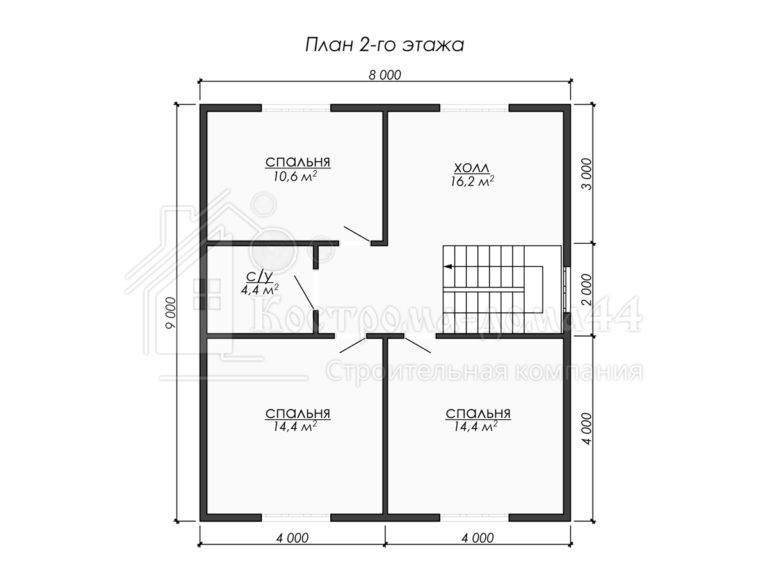 Дом из бруса 8х9 — проект ДБ-89, вид 3