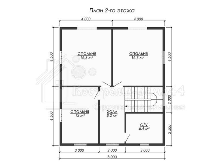 Дом из бруса 10,5x8 — проект ДБ-90, вид 3