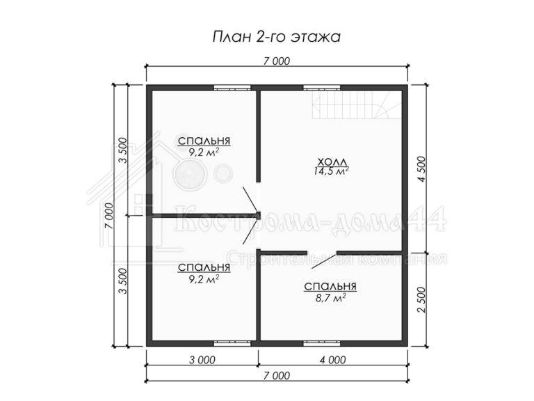 Дом из бруса 8x7 — проект ДБ-91, вид 3