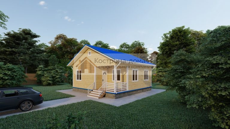 Дом из бруса 8х8 — проект ДБ-93, вид 3