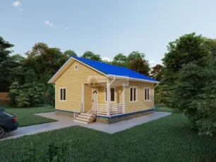 Внешний вид, ракурс 4: дом из бруса 8×8, проект ДБ-93