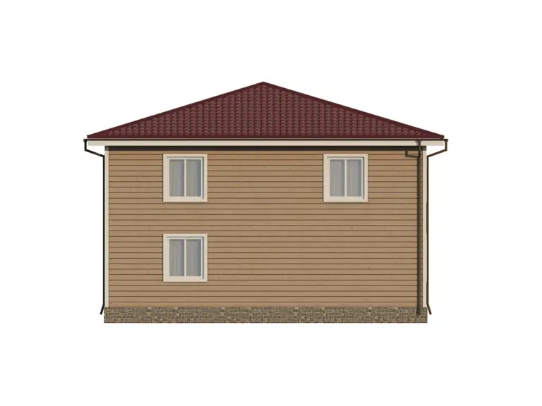 Дом из бруса 10×11,2, проект ДБ-148: фасад, ракурс 3