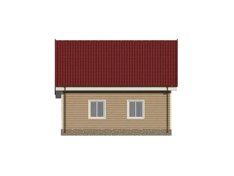 Дом из бруса 8,5×9,5, проект ДБ-154: фасад, ракурс 3