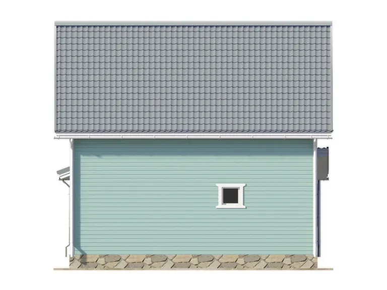 Дом из бруса 8,5×9, проект ДБ-166: фасад, ракурс 3