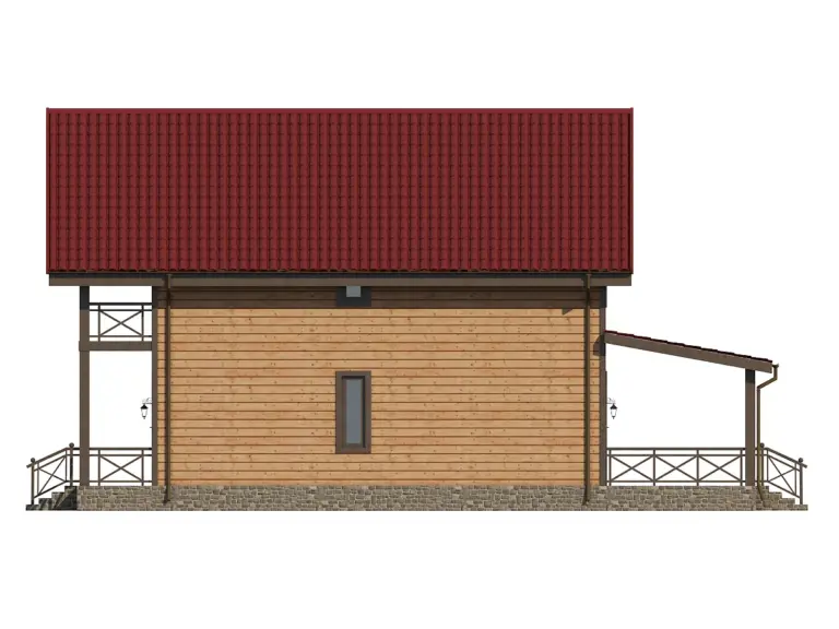 Дом из бруса 9×13, проект ДБ-101: фасад, ракурс 5