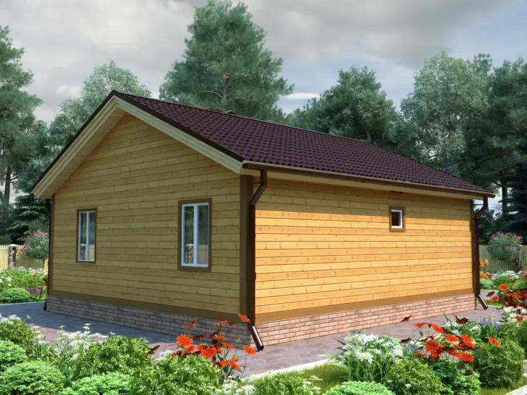 Дом из бруса 9×9,5, проект ДБ-170: внешний вид, ракурс 2
