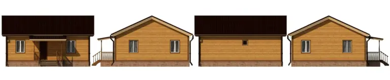Дом из бруса 9×9,5, проект ДБ-170: фасад, ракурс 5